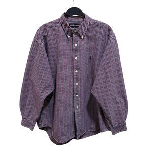 Ralph Lauren Blake VINTAGE Mens Size XL‎ Cotton Flannel Long Sleeve Button Shirt